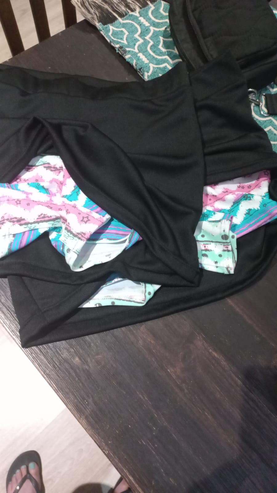 Skort Black Printed Pants