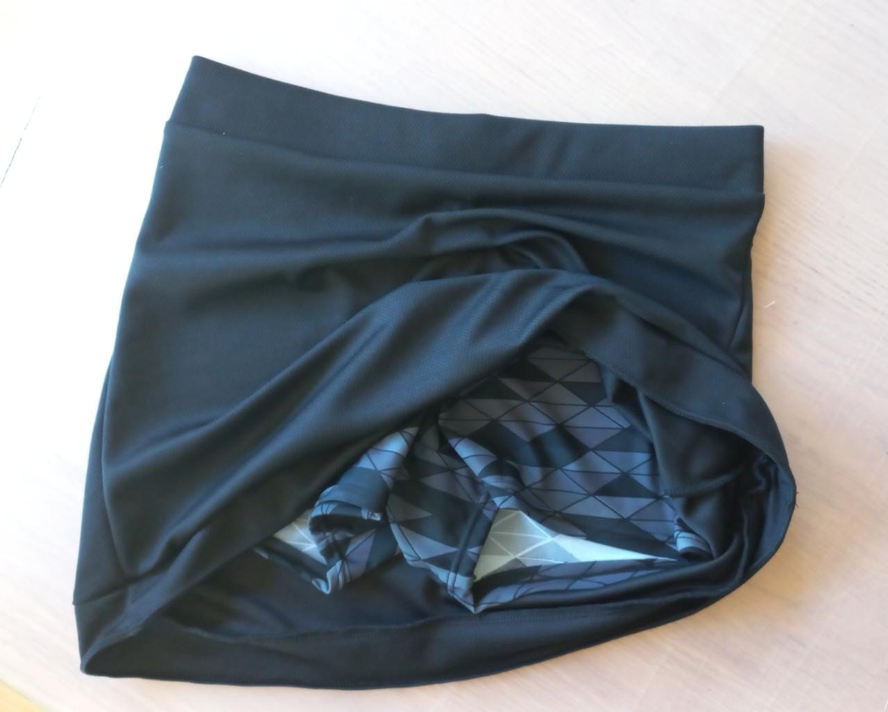 Skort Black Printed Pants